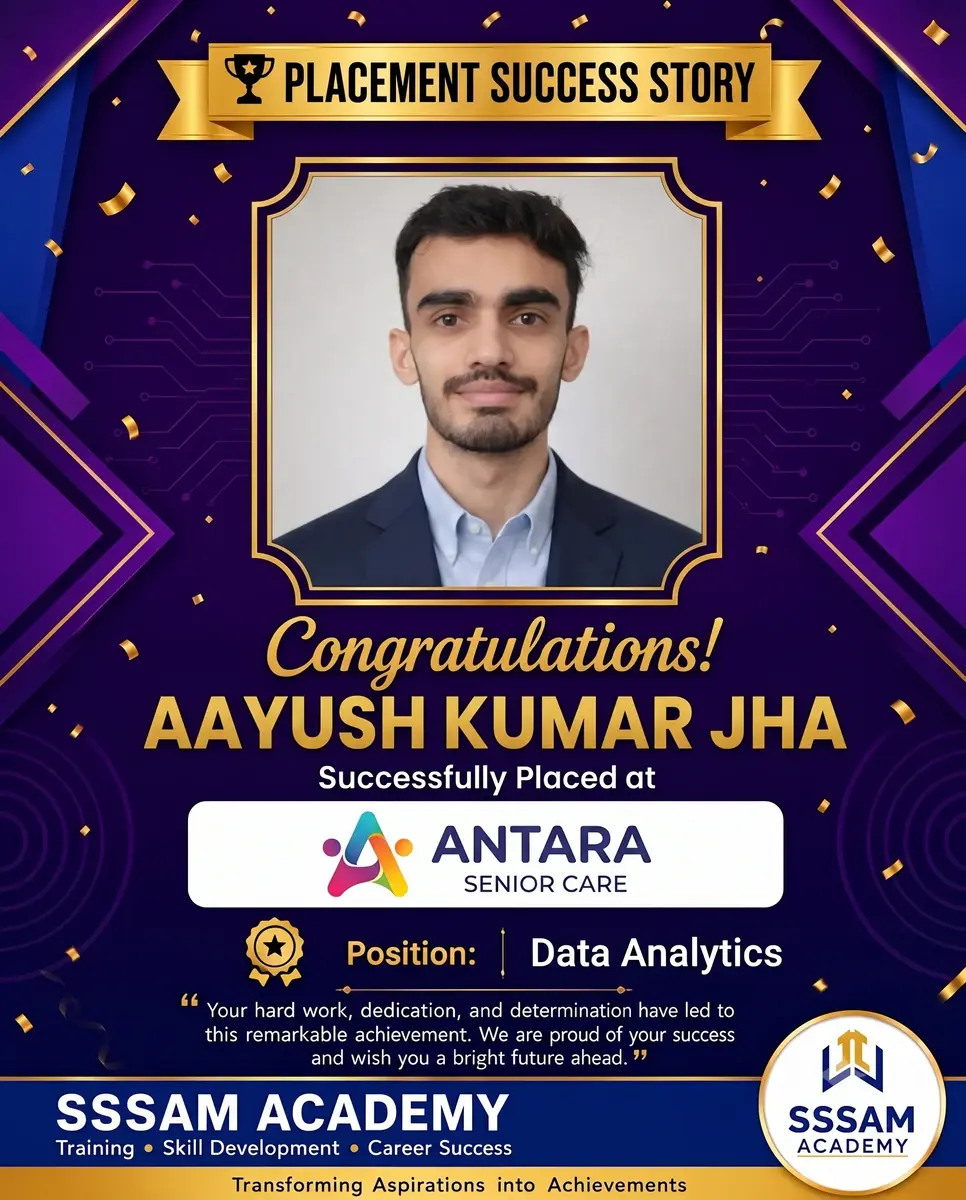 SSSAM Academy Placement Success Banner - IT Graduate Placed in Leading Company